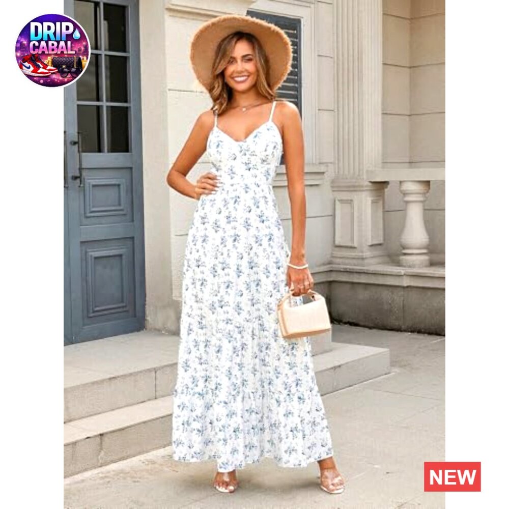 Polyester Elastane Maxi Dress V-Neck Backless Spa… - image 4